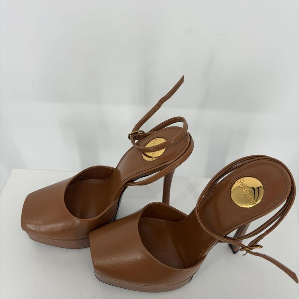 Saint Laurent Platform Sandals In Aesthetic Brown - Picture 3 of 6